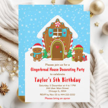 Cute Gingerbread House Decorating Birthday Party
