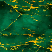 Elegant Emerald Green and Gold Marble