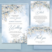 Winter dusty blue and white flowers 155 