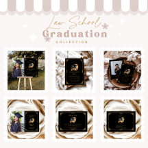 Law School Lawyer Graduation Modern Black  Gold 