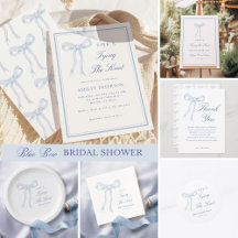 Blue Bow Tying The Knot Bridal Shower