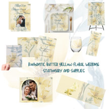 Romantic Butter Yellow Watercolor Floral Wedding