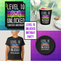 Level Up - Level 10 Unlocked 10th Birthday