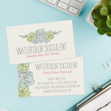 Watercolor Succulent Business Collection