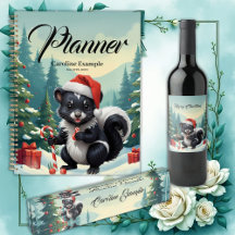 Cute Christmas Skunk Cartoon