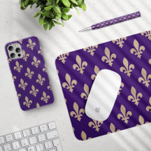 Fleur de Lis Cream on Purple Collection