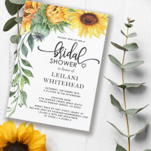 Sunflower Watercolor Cascading Bridal Shower