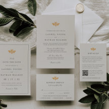 Watercolor Golden Bee Wedding Collection