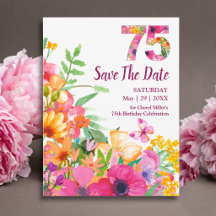 75th Birthday Floral Butterfly Party