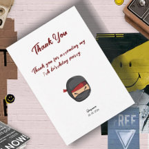 Ninja Manga Style Thank You Cards