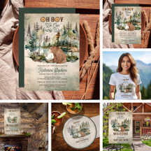 Rustic Forest Oh Boy Bearly Wait Baby Shower