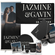 Black Minimalist Modern Custom Wedding Supplies