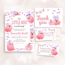 Girl Little Boo Halloween Baby Shower   BS50