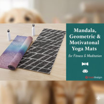Mandala, Geometric & Motivational Yoga Mats for Fi