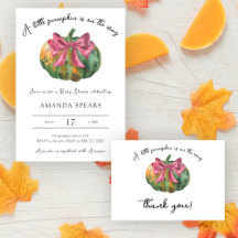 Pumpkin with bow baby shower