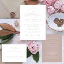Formal Taupe Classic Elegant Calligraphy Wedding