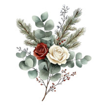 Winter Red White Rose Berries Wedding