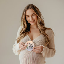 Pastel Watercolor Floral Pregnancy Milestone Signs