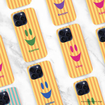 Yellow and Orange Striped Ghost Face Phone Cases