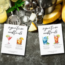 Custom Signature Cocktails Wedding Menus