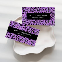 Purple Leopard Print Business Cards Collection