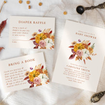 Fall Floral & Pumpkins Baby Shower Suite