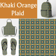 Khaki Orange Plaid