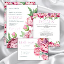 Blush Pink Peonies Watercolor Wedding