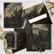 Jewel Palm Leaf Wedding Gold
