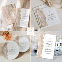 First Holy Communion Ivory Gold Agate