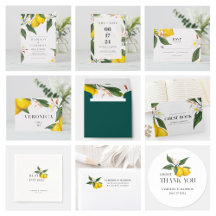 Hand-Painted Lemon Wedding Suite