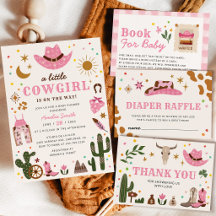 Little Cowgirl Pink Western Baby Shower Collection