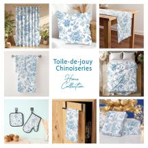 Toile-de-jouy Chinoiseries Blue Floral Pattern