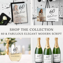 60 and Fabulous Sixtieth Birthday Elegant Script