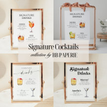 Signature Drink Cocktails Posters by BB Paperie