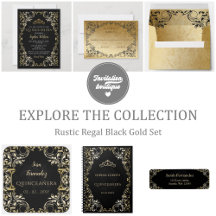 Rustic Regal Black Gold Set