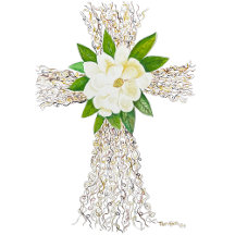 Cross: Twigs with Magnolia