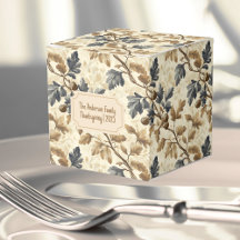 Vintage Fall Oak Leaf   Elegant Blue and Gold