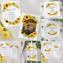 Sunflower Geometric Autumn Fall Wedding Collection