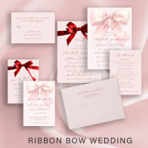Romantic elegant script bow wedding