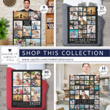 Dad Photo Collage Keepsake Blankets