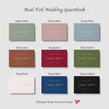 Modern Calligraphy Script Foil Wedding Guestbooks