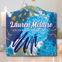 Decorative Monogram Blue & Gold Collection