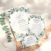 Watercolor Eucalyptus Leaves Bridal Shower