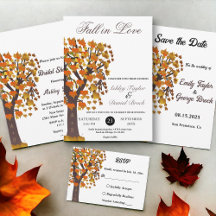 Boho Romantic Carved Tree Fall Wedding Collection
