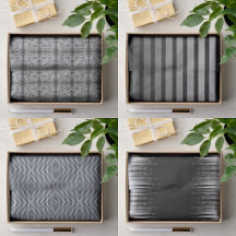 Gift Tissue Paper With Black Gray White Designs 