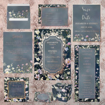 Vintage Elegant Dusty Blue Floral Wedding