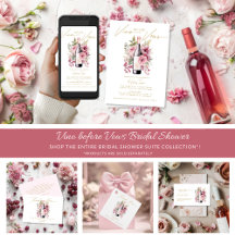 Vino before Vows Elegant Watercolor Bridal Shower