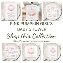 Pumpkin And Flowers Girl's Baby Shower Collection