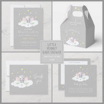 Gender Neutral Baby Shower Cute Elephant Modern